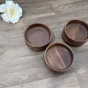 Kustom Kraft Solid Black Walnut Wooden Bowls Set Of 6